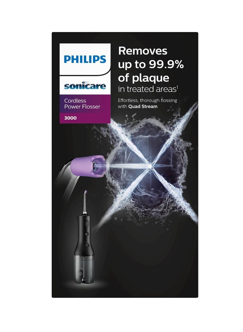 PHILIPS SONICARE Philips Sonicare Cordless Power Flosser 3000,Black, HX3826/33 Certified UAE 3 Pin - Image 3