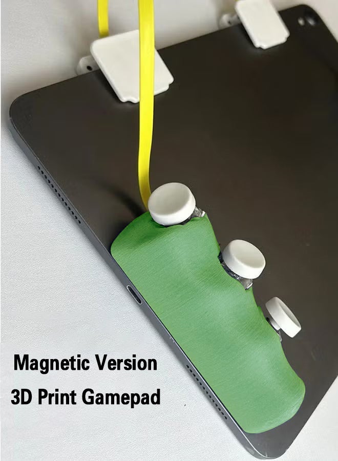 DIY magnetic game controller, gamepad for iPad tablet, 6 buttons, continuous pulse firing, PUBG trigger for 7.9 inches to 13.4 inches-Green - Image 2