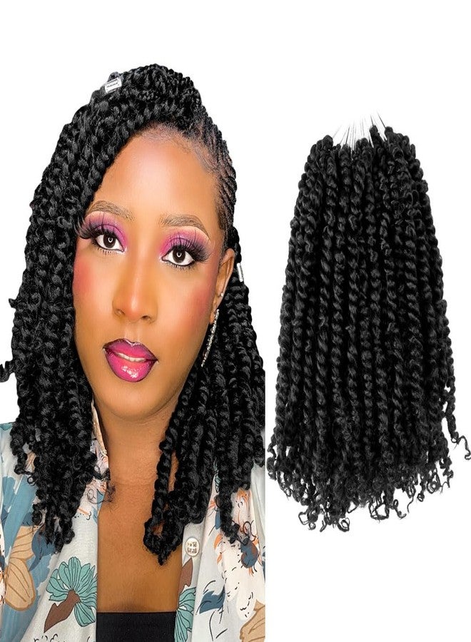 BOHOBABE Passion Twist Crochet Hair 12 Inch Short Pre looped Passion Twist Hair Pre twisted Crochet Braiding Hair 8 Packs Natural Black Women Braids (1B) - Image 1