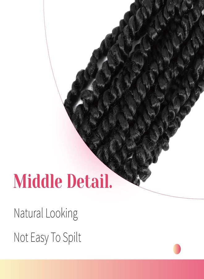 BOHOBABE Passion Twist Crochet Hair 12 Inch Short Pre looped Passion Twist Hair Pre twisted Crochet Braiding Hair 8 Packs Natural Black Women Braids (1B) - Image 5