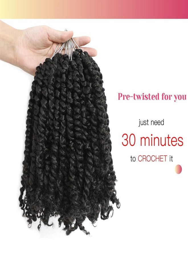 BOHOBABE Passion Twist Crochet Hair 12 Inch Short Pre looped Passion Twist Hair Pre twisted Crochet Braiding Hair 8 Packs Natural Black Women Braids (1B) - Image 3
