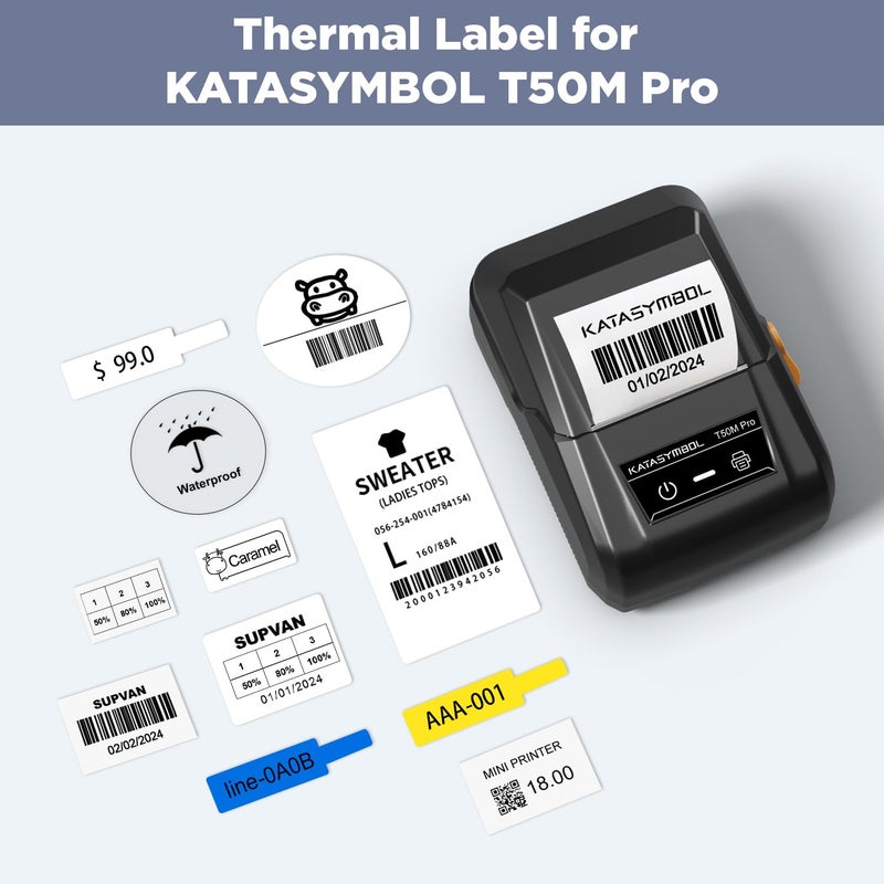 SUPVAN T50M Series Label Maker Tape, 4 Rolls 1.96'' Ã— 3.14'' (50mm Ã— 80mm) 100 Labels/Roll Genuine Laminated Thermal Label Tape, Waterproof Oilproof Highly Adhesive Auto Detect Labels, Black on White - Image 3