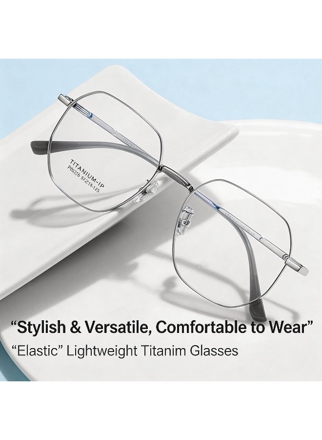 PUKCLAR Reading Glasses Non-Prescription Pure Titanium Frame Lightweight Adjustable Nose Pads Business Fashion Eyewear Men Women - Image 3