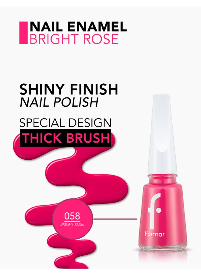 flormar Classic Nail Enamel 058 Bright Rose - Image 5