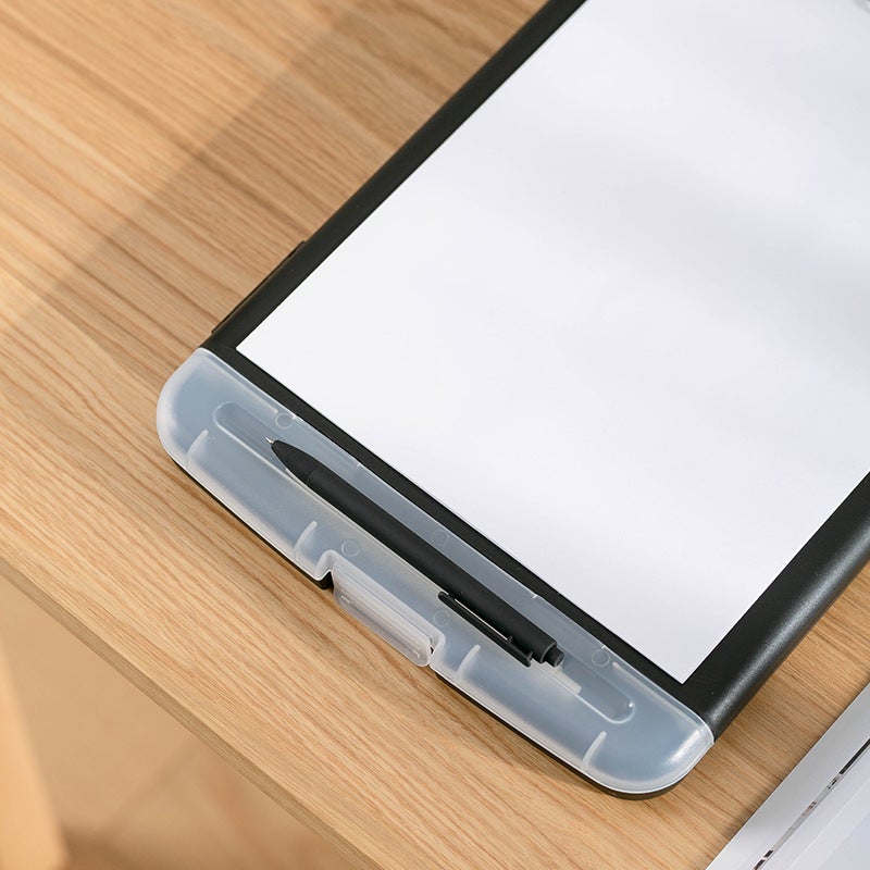 Praise A4 Multi-Functional File Box with Pen Slot – Transparent Plastic Desktop Organizer - Image 5