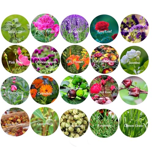 Oameusa 9 Bags Set Dried Flowers Artisan Dried Flower Kit - Candle Making Soap Making DIY Candel Natural Flowers-Lemon,Lavender,Roseleaf,Pink Rose,Red Rose,Jasmine,Rose Petal and More - Image 3