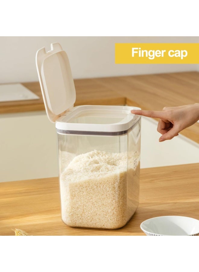Bukela 5.5L Rice Container Set with Measuring Cup & Lids, Flour Sugar Rice Storage Container Large Sealed Grain Cereal Containers Storage One-handed Rice Bucket for Kitchen - Image 4