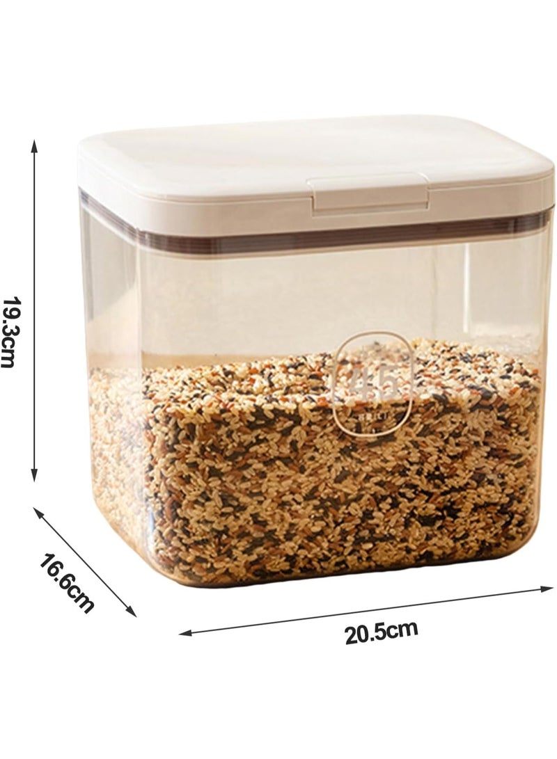 Bukela 5.5L Rice Container Set with Measuring Cup & Lids, Flour Sugar Rice Storage Container Large Sealed Grain Cereal Containers Storage One-handed Rice Bucket for Kitchen - Image 2