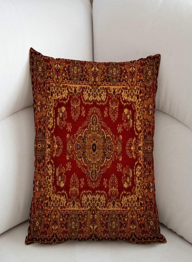 Swono غطاء وسادة سوانو سجادة عتيق ريترو بوهيمي غطاء وسادة مزخرف من القطن والكتان مربع 18x18 بوصة لتزيين الأريكة - Image 2