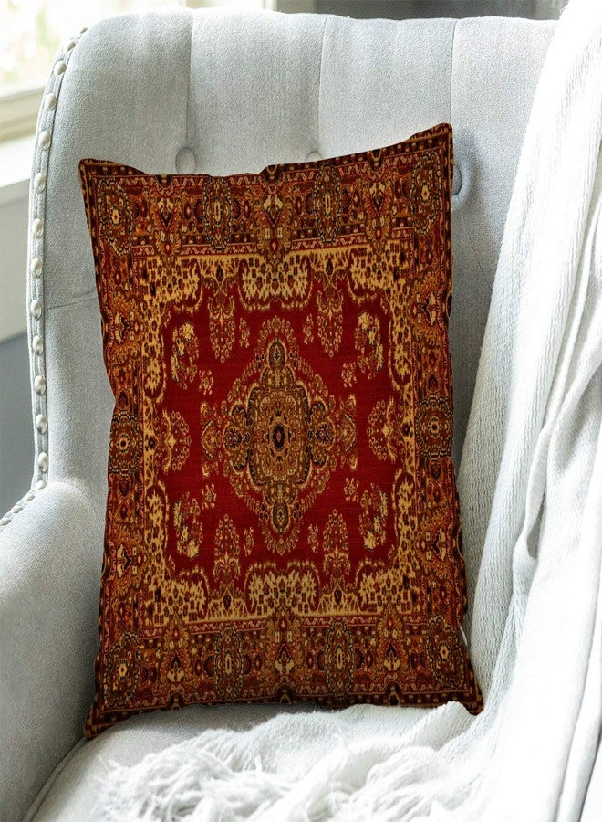 Swono غطاء وسادة سوانو سجادة عتيق ريترو بوهيمي غطاء وسادة مزخرف من القطن والكتان مربع 18x18 بوصة لتزيين الأريكة - Image 3