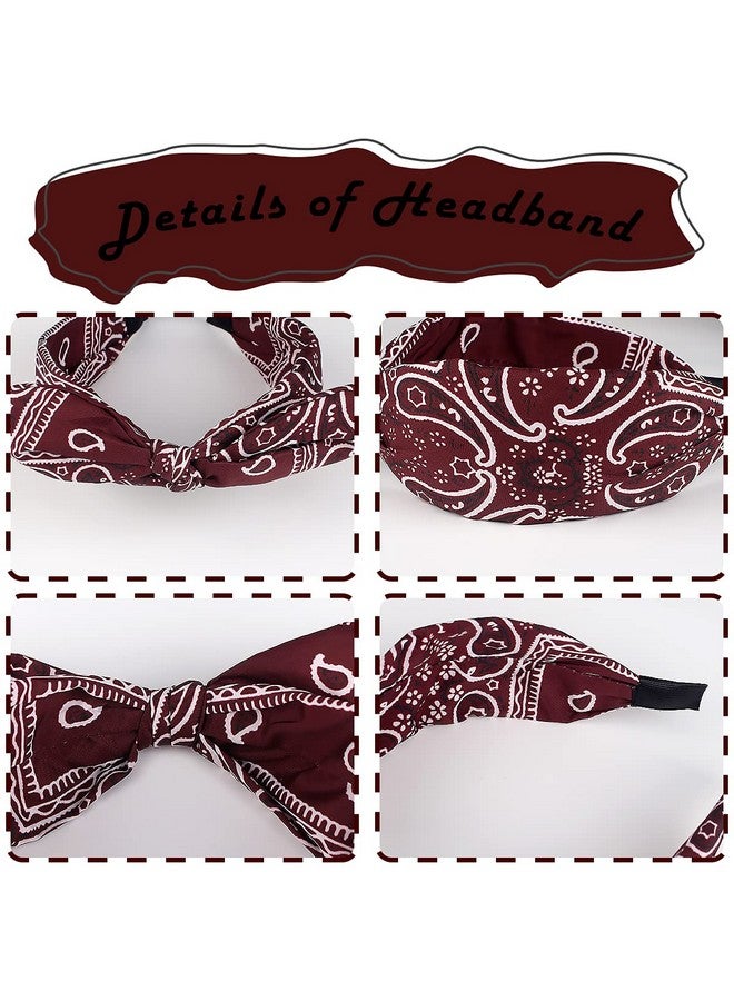 TOBATOBA Bandana Headband For Women Knotted Bow Headbands For Women Paisley Headband Cute Rabbit Ear Hair Bows For Women Top Knot Headband Turban Headbands Headwraps Hair Band For Women Girls 6Pcs - Image 5