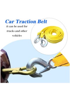 KASTWAVE Tow Strap with Hooks, Heavy Duty Tow Strap, Tow Ropes Metal Safety Hooks, Heavy Duty Recovery Rope for Vehicle Emergency Recovery, Tree Saver Winch Strap, Towing Accessory Universal, Max 10,000lbs  - Image 2