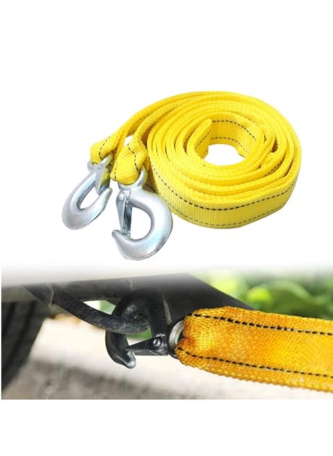 Tow Strap with Hooks, Heavy Duty Tow Strap, Tow Ropes Metal Safety Hooks, Heavy Duty Recovery Rope for Vehicle Emergency Recovery, Tree Saver Winch Strap, Towing Accessory Universal, Max 10,000lbs