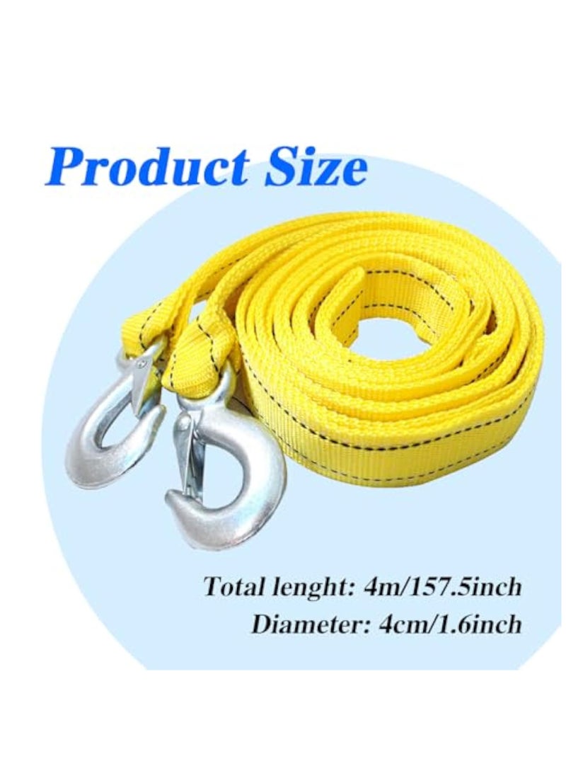 KASTWAVE - Tow Strap with Hooks, Heavy Duty Tow Strap, Tow Ropes Metal Safety Hooks, Heavy Duty Recovery Rope for Vehicle Emergency Recovery, Tree Saver Winch Strap, Towing Accessory Universal, Max 10,000lbs - Image 1
