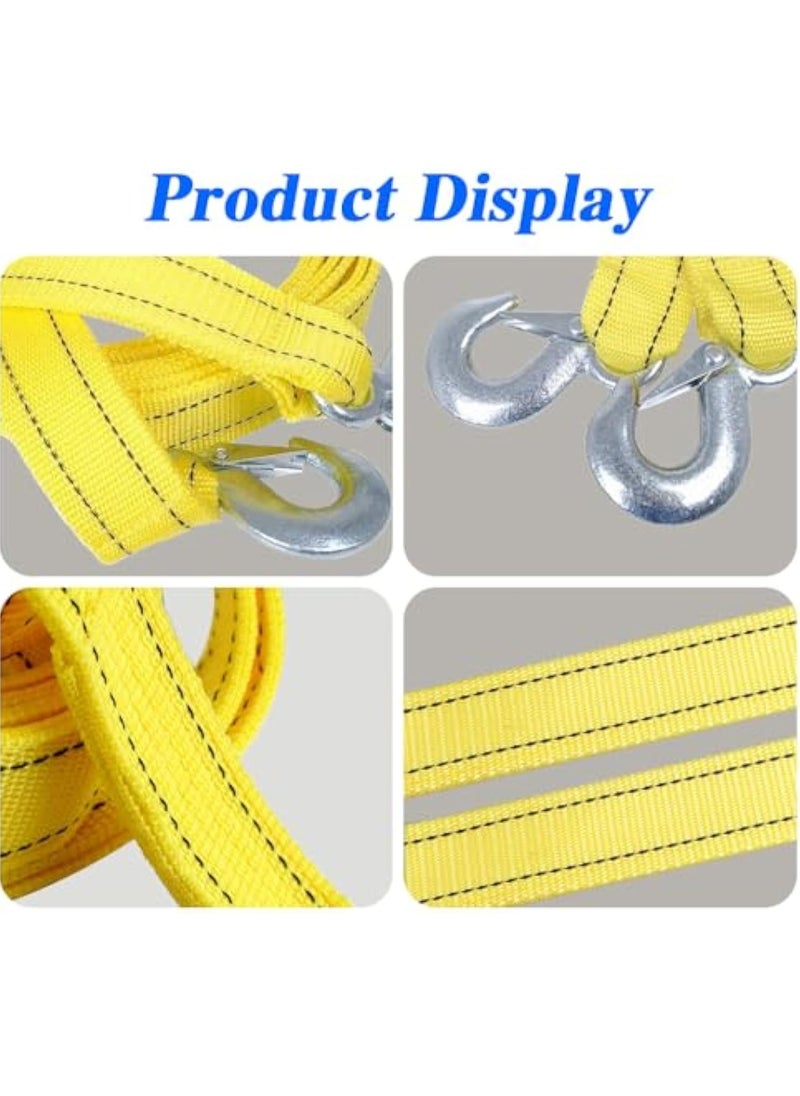 KASTWAVE - Tow Strap with Hooks, Heavy Duty Tow Strap, Tow Ropes Metal Safety Hooks, Heavy Duty Recovery Rope for Vehicle Emergency Recovery, Tree Saver Winch Strap, Towing Accessory Universal, Max 10,000lbs - Image 1