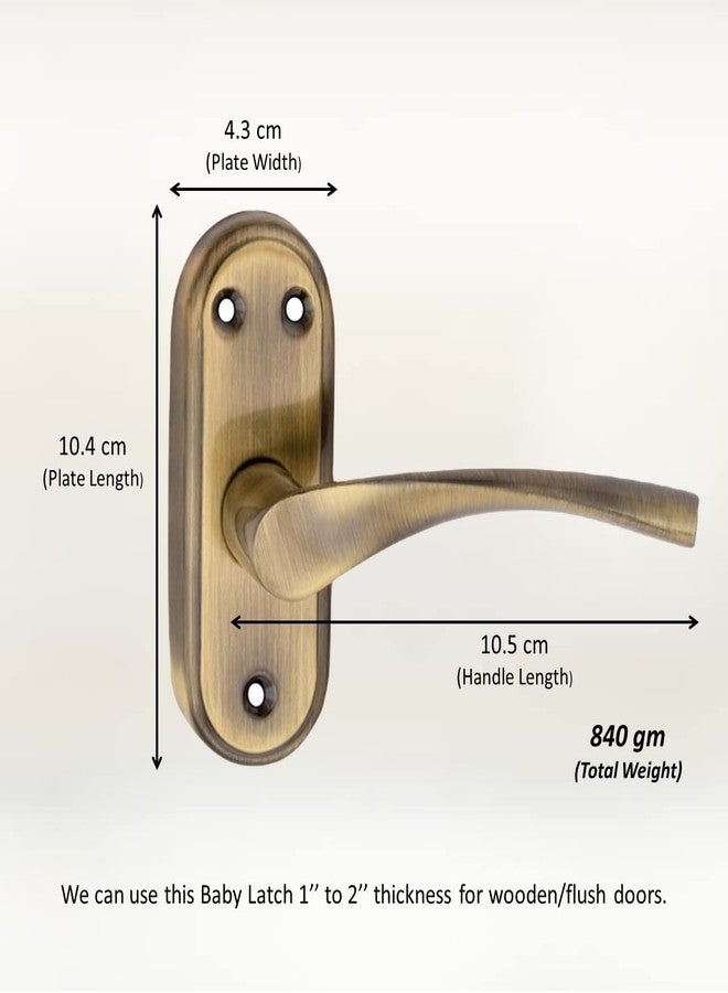 Atom Stainless Steel Mortise Door Handle with Baby Latch Lock, Brass Antique Finish, Keyless, Bathroom Lockset for Door, Balcony Toilet Washroom, Innova-BA - Image 3