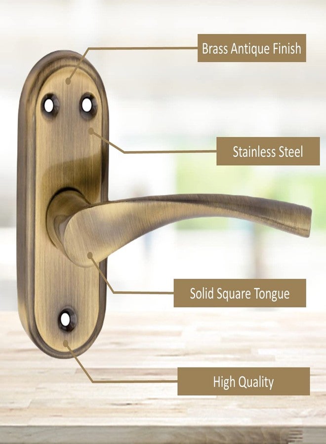 Atom Stainless Steel Mortise Door Handle with Baby Latch Lock, Brass Antique Finish, Keyless, Bathroom Lockset for Door, Balcony Toilet Washroom, Innova-BA - Image 4