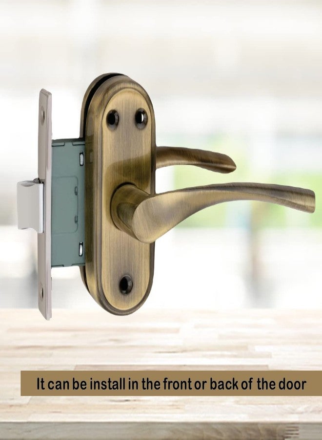 Atom Stainless Steel Mortise Door Handle with Baby Latch Lock, Brass Antique Finish, Keyless, Bathroom Lockset for Door, Balcony Toilet Washroom, Innova-BA - Image 5