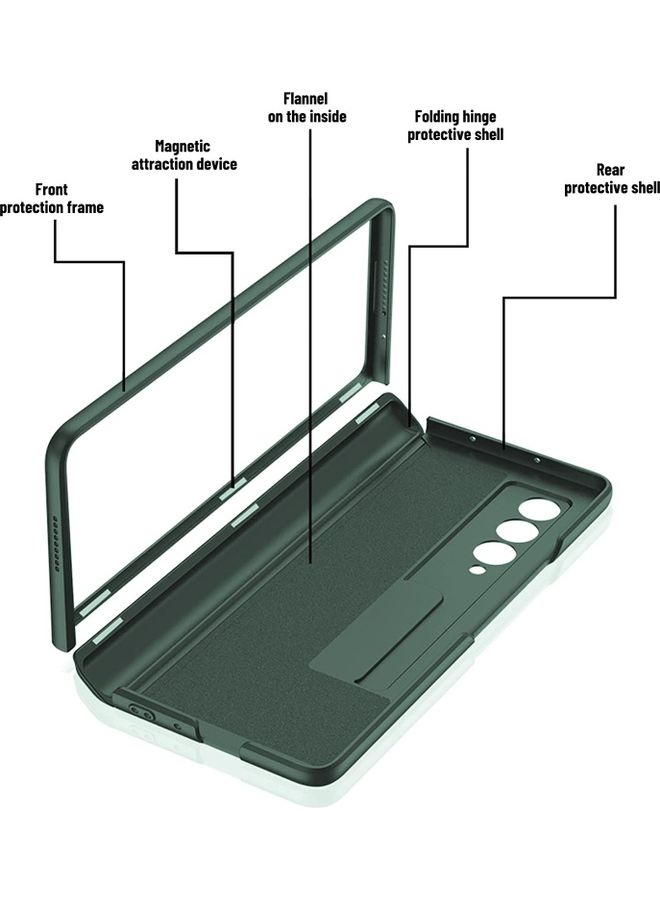 روك بو حافظة هاتف مغناطيسية بمسند لهاتف سامسونج جالاكسي Z فولد 3 5G باللون الأخضر أخضر - Image 3