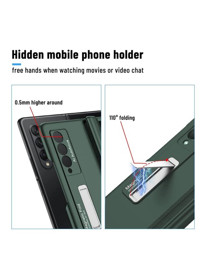 روك بو حافظة هاتف مغناطيسية بمسند لهاتف سامسونج جالاكسي Z فولد 3 5G باللون الأخضر أخضر - Image 5