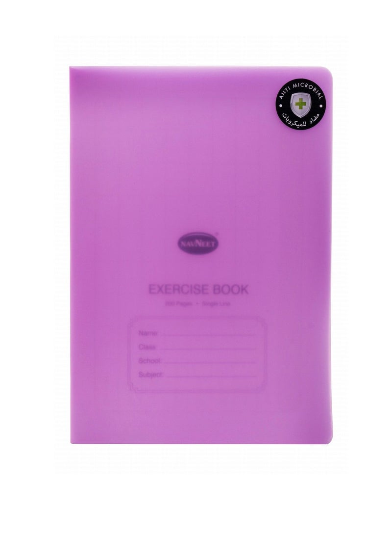 Navneet - 5-Piece 200-Page A5 Single Line Exercise Book With Violet PVC Cover - Image 1