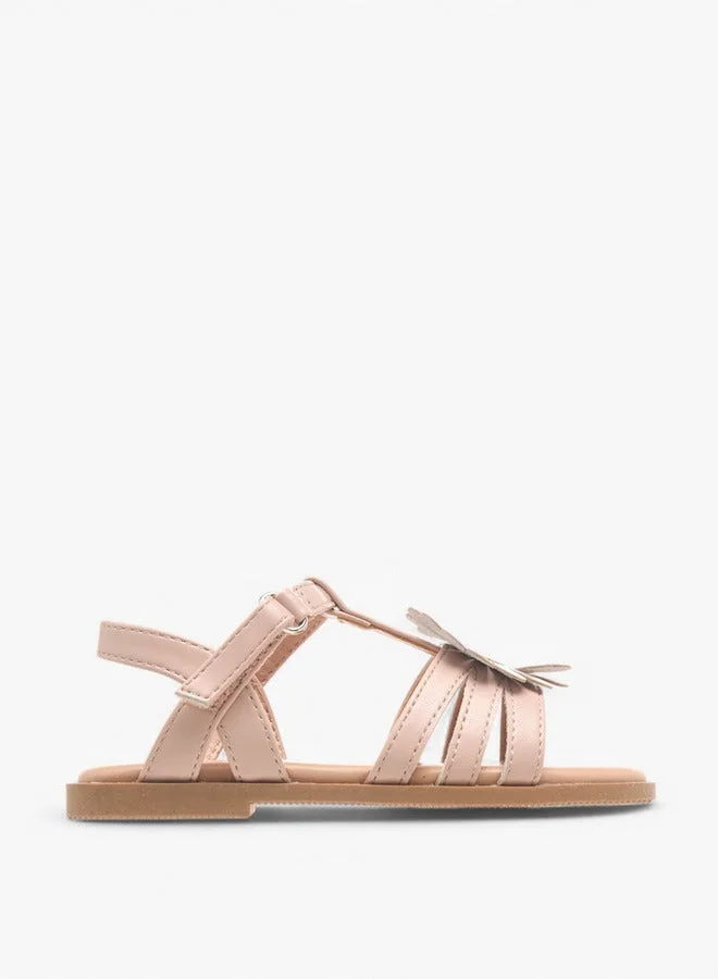 Flora Bella By Shoexpress Flora Bella Applique Detail Sandals With Hook And Loop Closure