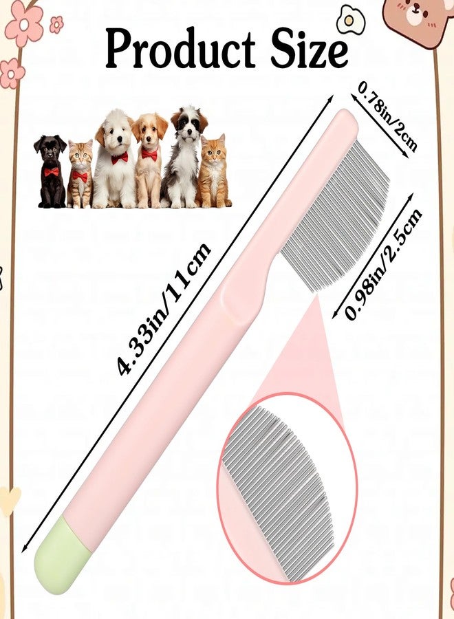 Psiriol Pet Facial Grooming Comb, Stainless Steel Dog Eye Comb, Dog Flea Comb, Round-Tip Arc Teeth, Stress-free Tear Stain Remover for Dogs & Cats Fit Yorkie, Shih Tzu, Maltese Maltipoo Pomeranian - Image 2