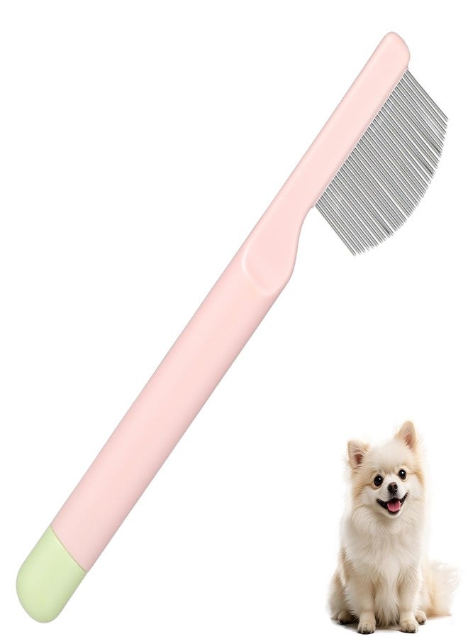 Psiriol Pet Facial Grooming Comb, Stainless Steel Dog Eye Comb, Dog Flea Comb, Round-Tip Arc Teeth, Stress-free Tear Stain Remover for Dogs & Cats Fit Yorkie, Shih Tzu, Maltese Maltipoo Pomeranian - Image 1