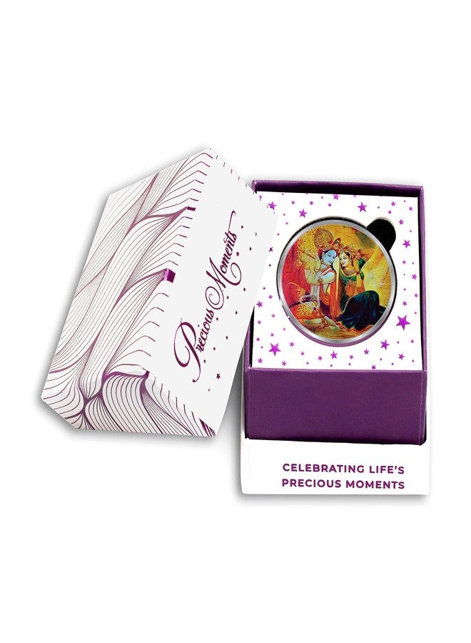ACPL Precious Moments BIS Hallmarked Silver Coin Radha and Krishna Playing Flute Colorful Design 10 Gram 999 Pure - Image 2