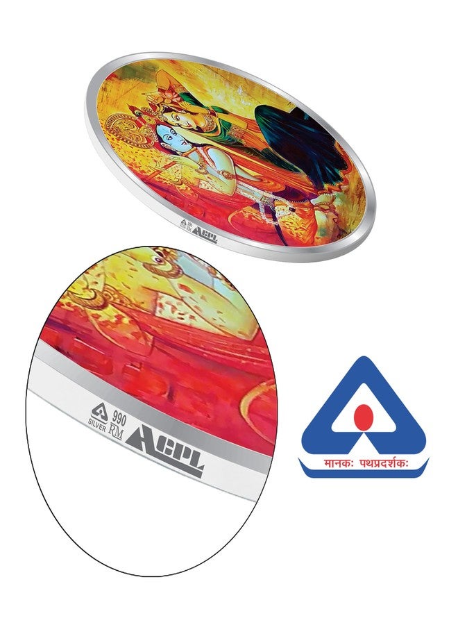ACPL Precious Moments BIS Hallmarked Silver Coin Radha and Krishna Playing Flute Colorful Design 10 Gram 999 Pure - Image 5