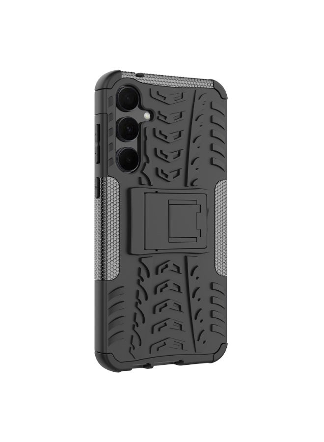 جراب حمايه مقاوم للصدمات مزود بستاند متوافق مع  Samsung Galaxy A55 (أسود) - Image 4