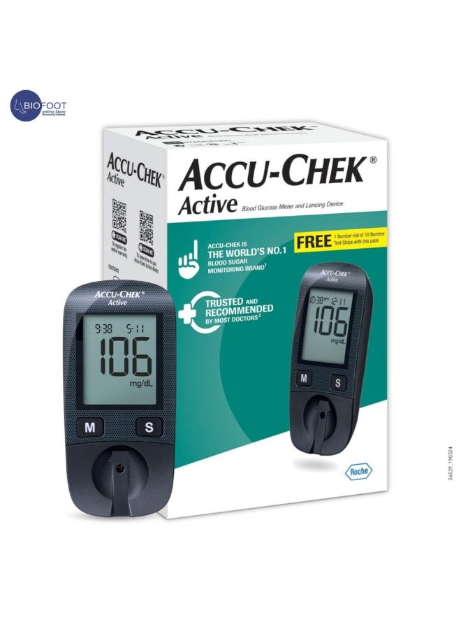 AccuChek Accu-chek Active Blood Glucose Monitoring System with 10 Strips - Image 1