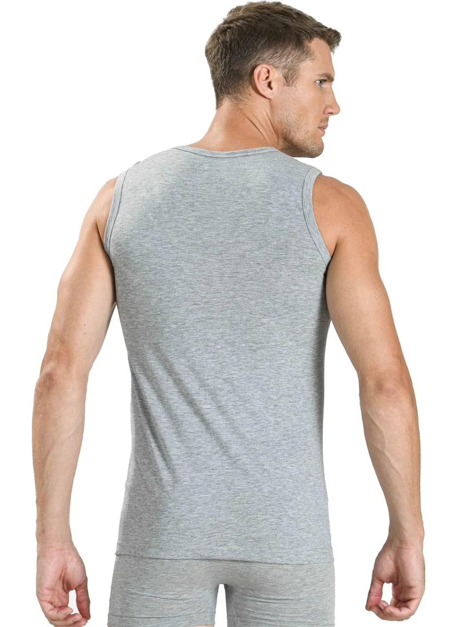 Jiber Men's V Neck Zero Sleeve Cotton Undershirt 115 - 6 Pieces