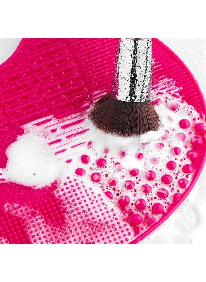 Sigma Beauty - Makeup Brush Cleaner Mat – Sigma Spa Express Silicone Makeup Brush Cleaning Mat with Suction Cups for Cleaning Makeup Brushes, Compact Design Fit for Any Travel Makeup Kit (Pink) - Image 1