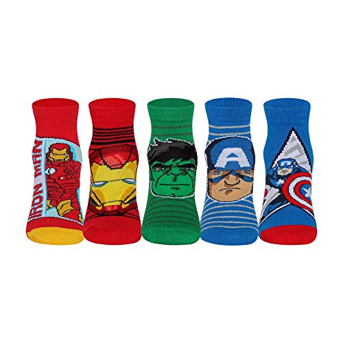 Supersox Ankle Disney Avenger Ankle Length Socks for Kids, Made with Breathable, Anti Odour & Moisture Absorbent Combed Cotton with a Extra Durable Welt, Ideal For All Day Wear (Pack Of 5), Assorted - Image 1