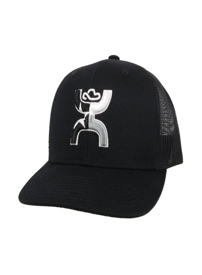 HOOEY Texican Trucker Hat for Men – Adjustable Snapback, Breathable Black Mesh Baseball Cap - Western Trucker Hat for Ranch, Work, & Everyday Wear - One-Size - Black - Image 1
