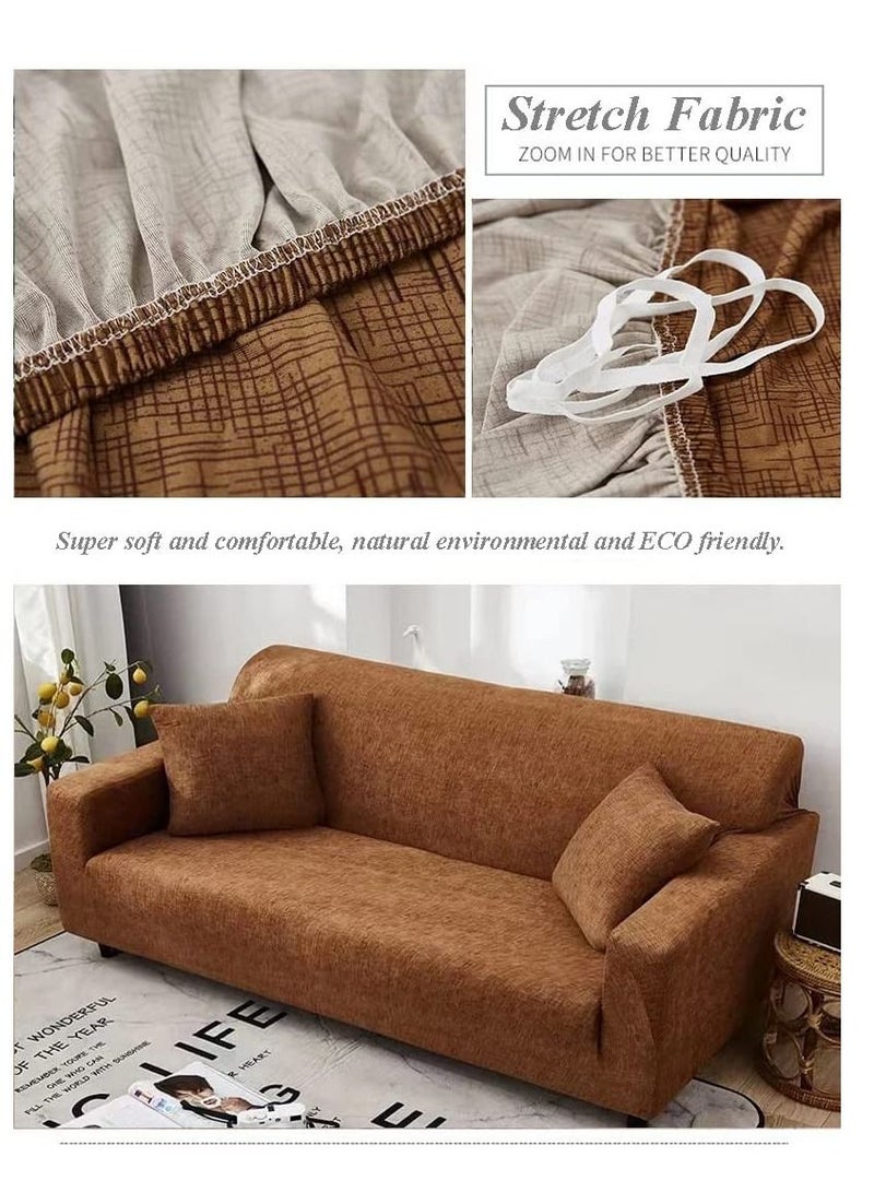 HAPPY MOOD Sofa Slipcover Armchair Couch Cover With Elastic Straps Furniture Protector Washable Anti Skid Stretch Home Decor (2 Seater) Pillows Not Included - Image 2