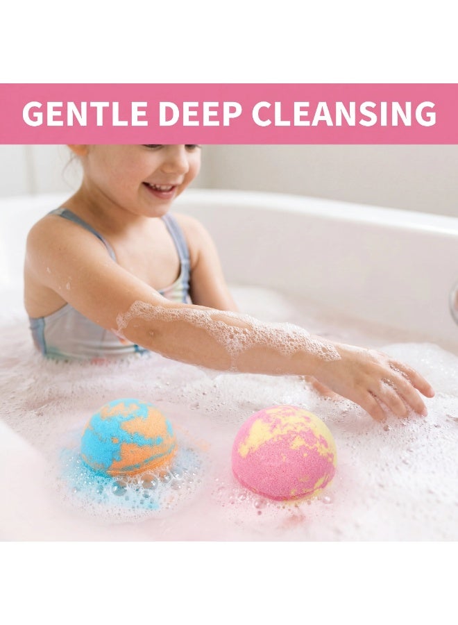 Bath Bombs for Kids Gentle Cleansing Skin Moisturizing Relax Body Exfoliating Relieve Stress Anxiety Fragrance Bubble Bath Ball - Image 3