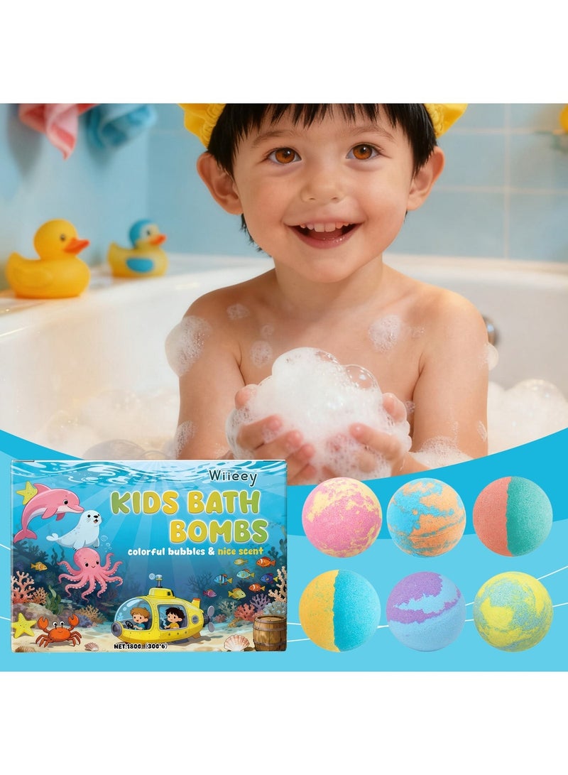 Bath Bombs for Kids Colorful Bubble Bath Balls Moisturizing Scented Fizzy Bath Bomb Gift Set for Relaxing Spa Bath Experience - Image 2