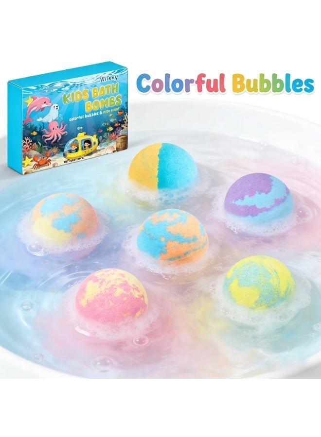 Bath Bombs for Kids Colorful Bubble Bath Balls Moisturizing Scented Fizzy Bath Bomb Gift Set for Relaxing Spa Bath Experience - Image 1