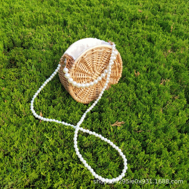 Rattan Woven Bag For Women, Versatile Woven Bag, Fresh And Fashionable Small Square Bag, Summer Beach Tote Bag, Small Chanel Style - Image 1