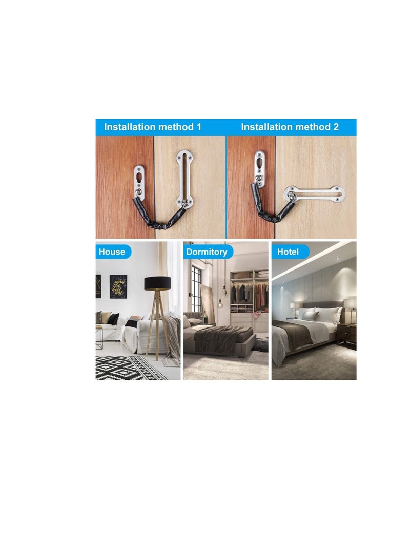 ROBUSTLINE Robustline Door Chain - Steel Slide Bolt Door Chain, Latch Gate, Latches Safety Door Lock with Anti Theft Chain & Leather Cover | Child Safe | Ideal for Home, Office Front Door (Matt Black)  - Image 3