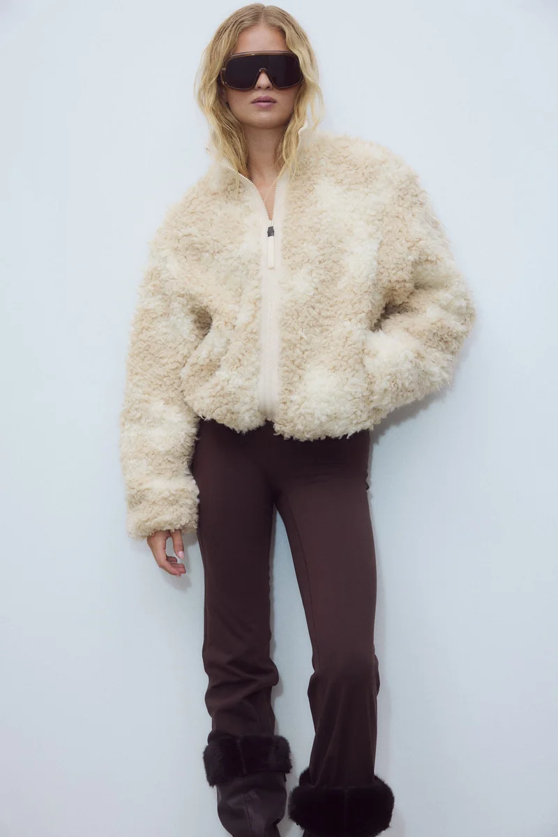 اتش اند ام جاكيت من نسيج تيدي