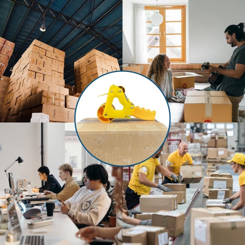 Smartpack Hand Tape Dispenser for Cartoon Box Packing with Cutting | Manual Tape Dispenser with Stainless Steel Blade | 1 Dispenser 3 INCH with 2 Pcs BOPP Brown Tape of 3" - Image 4