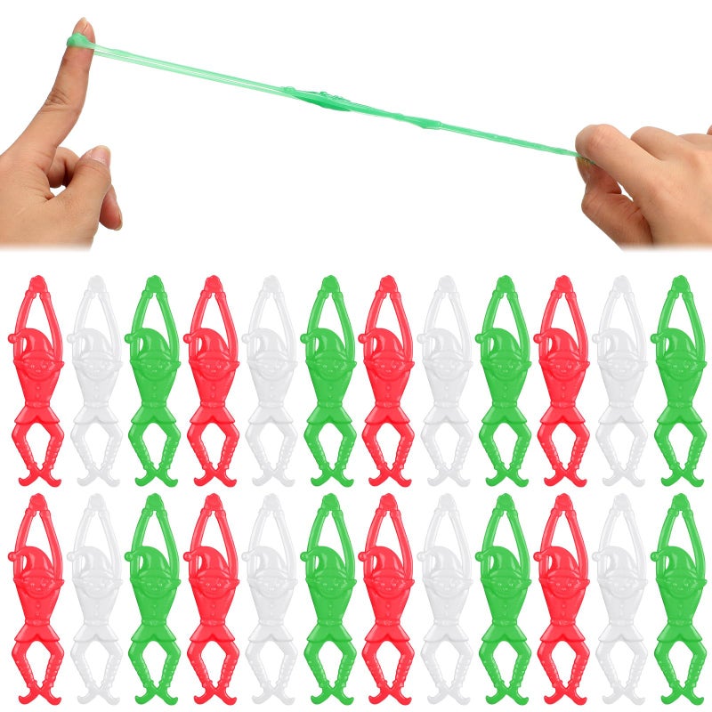 JellyArch 24 Pack Christmas Stretchy Flying Elves Finger Slingshot Catapult Toys Holiday Stocking Stuffers Christmas sticky toys bulk for Flying Games Xmas Party favors - Image 3