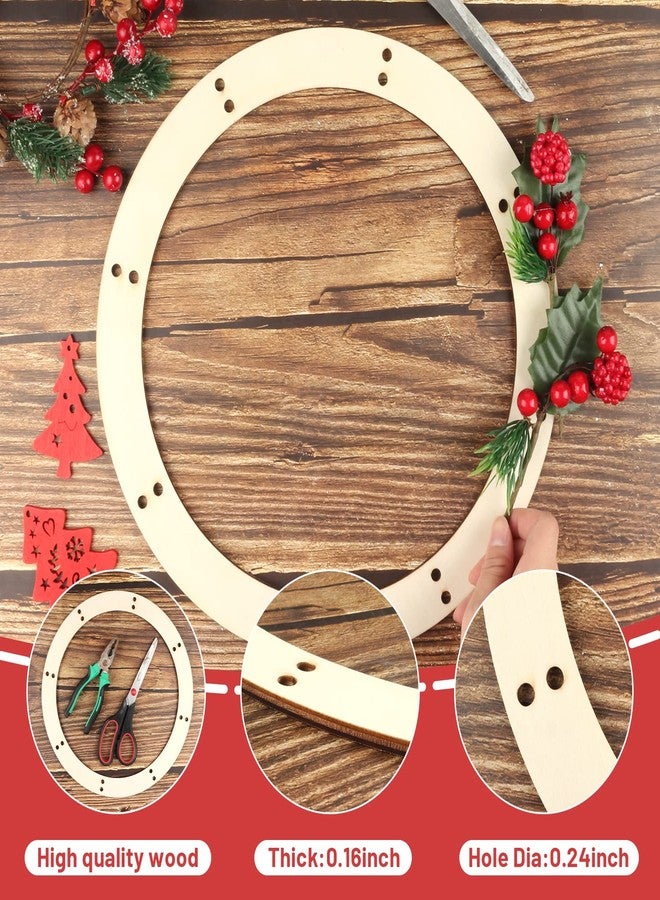 Longan Craft Wooden Wreath Frame 3 Pcs Wood Wreath Ring for Crafts 11.5 inch Valentine's Day Christmas Decoration Frames Floral Hoop Garland DIY for Holidays Wedding Decor Wall Door Hanging Ornaments - Image 4