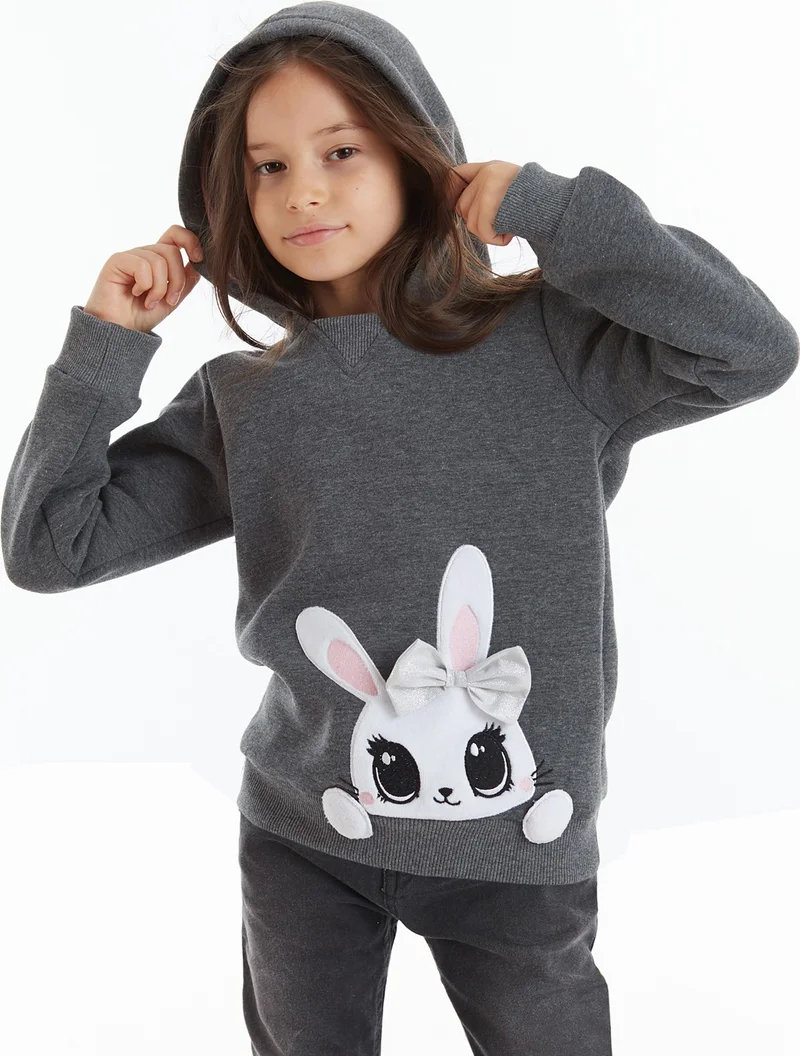 Denokids Cute Rabbit Girl Sweatshirt