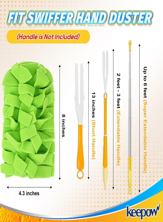 KEEPOW 6 Pack Reusable Duster Refill Compatible with Swiffer Hand Duster, Heavy Duty Duster Refills, 360 Degree Dusters Refills for Cleaning, Fleece Refill Ceiling Fan (Handle is Not Included) - Image 2