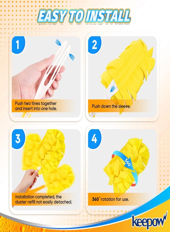 KEEPOW 6 Pack Reusable Duster Refill Compatible with Swiffer Hand Duster, Heavy Duty Duster Refills, 360 Degree Dusters Refills for Cleaning, Fleece Refill Ceiling Fan (Handle is Not Included) - Image 4