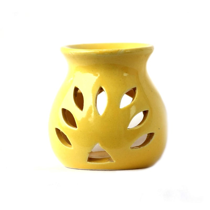 BRAHMZ Brahmz Ceramic Regular Aroma Lamp for Diffusing and Room Fragrance 4Inch Yellow  - Image 3